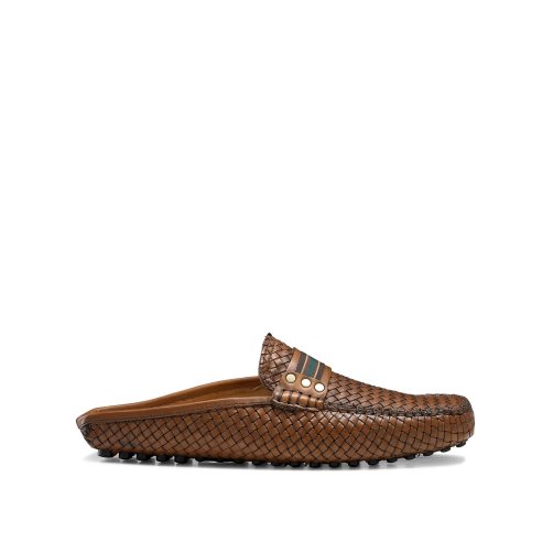 Brown Russell & Bromley Cabriolet Backless Men's Loafers | PH-5-OIVW