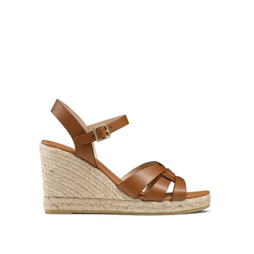 Brown Russell & Bromley Headspin Woven Espadrille Women's Wedges | PH-9-BTNP