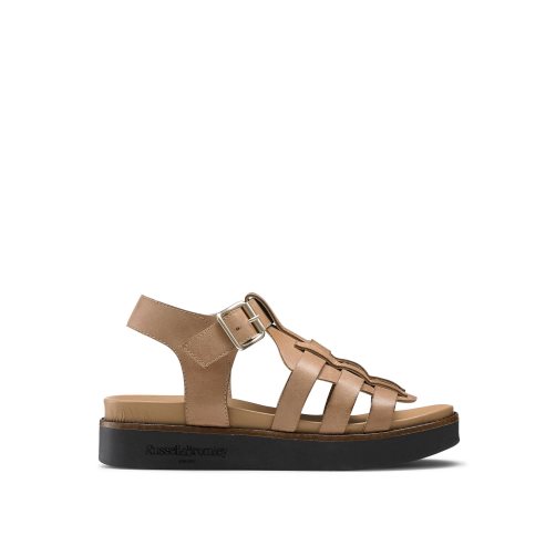 Brown Russell & Bromley Portland Fisherman Women's Flat Sandals | PH-7-WOYN