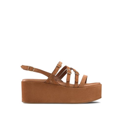 Brown Russell & Bromley Sunshine Buckle Women's Wedges | PH-9-RLIF