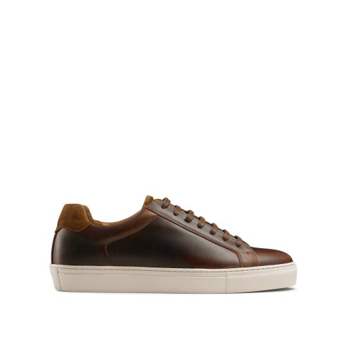 Dark Brown Russell & Bromley Downfield Derby Lace Up Men's Trainers | PH-0-YMSZ