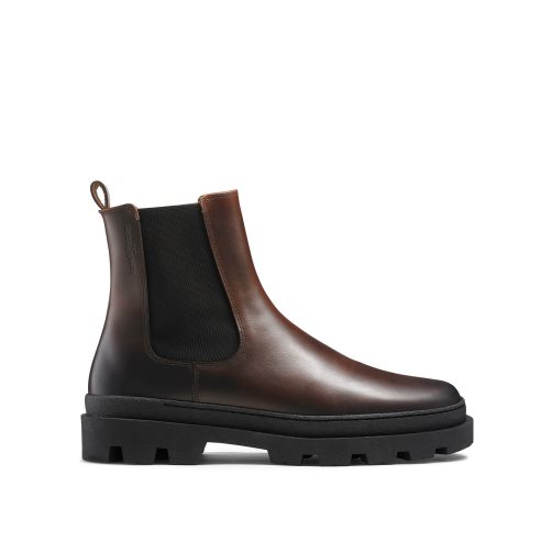 Dark Brown Russell & Bromley Off Grid Chunky Sole Men's Chelsea Boots | PH-9-OXDZ