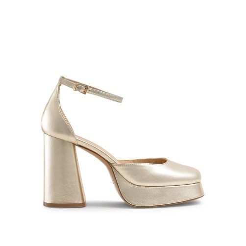 Gold Russell & Bromley Flawless Extreme Platform Women's Heels Sandals | PH-6-TFLX