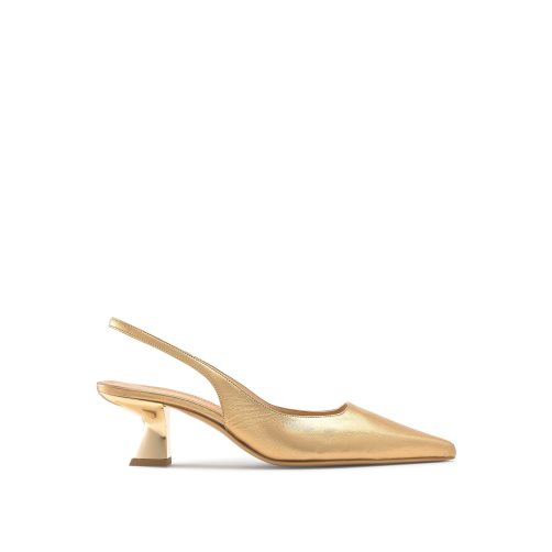 Gold Russell & Bromley Slingback Point Women's Pumps | PH-9-KWLQ