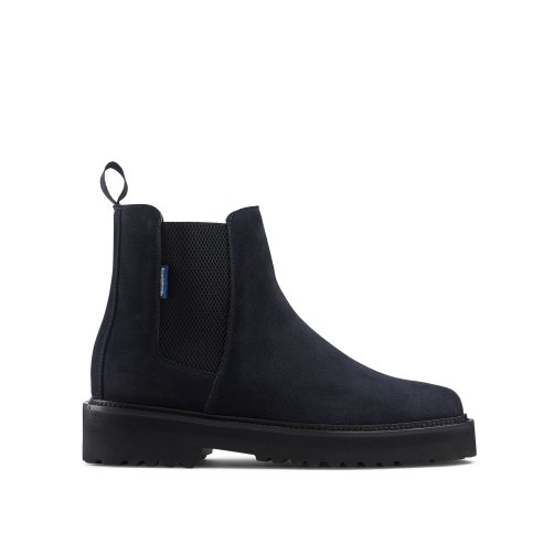 Navy Russell & Bromley Bruton Cleated Sole Men's Chelsea Boots | PH-9-YKPI