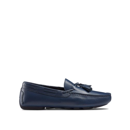 Navy Russell & Bromley Monza Tassel Men's Drivers Shoes | PH-3-WLHY