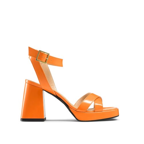 Orange Russell & Bromley Groovybaby Platform Women's Heels Sandals | PH-2-STRL