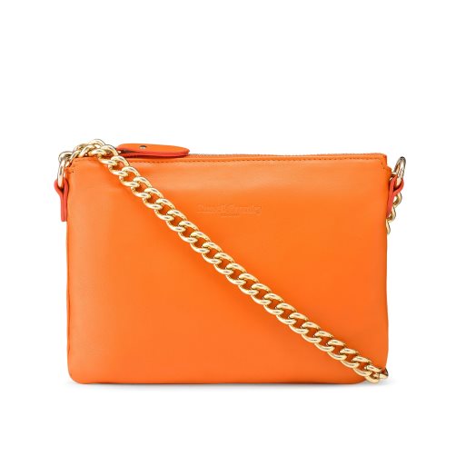 Orange Russell & Bromley On Point Chain Zip Pouch Women's Shoulder Bags | PH-9-VZUQ