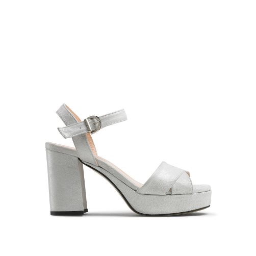 Silver Russell & Bromley Topform Platform Women's Heels Sandals | PH-4-QTOA