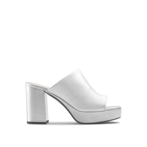 Silver Russell & Bromley Topmule Platform Women's Mules | PH-9-RLXB