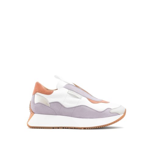 White / Lavender Russell & Bromley Timeless Flared Laceless Women's Trainers | PH-4-SIRT