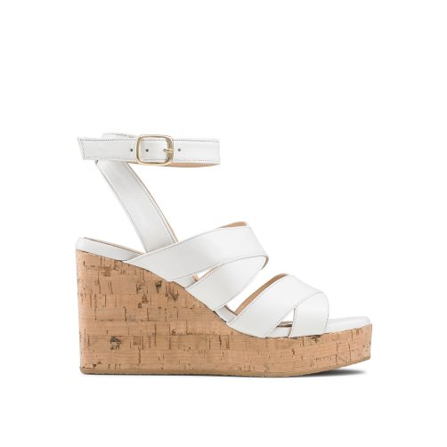 White Russell & Bromley Bliss Strappy Women's Wedges | PH-4-YCXK