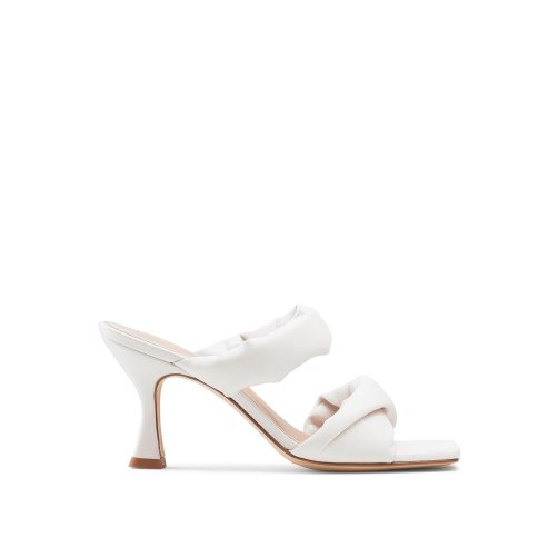 White Russell & Bromley Cocktail Puff Strap Women's Mules | PH-4-YWIT