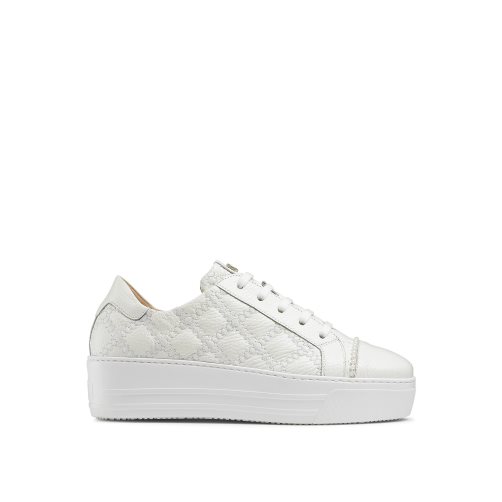 White Russell & Bromley Esplanade Lace Up Women's Platform Shoes | PH-1-XFWY