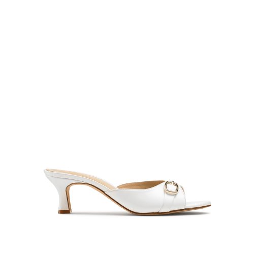 White Russell & Bromley Happyhour Kitten Heel Women's Mules | PH-0-ZLHQ