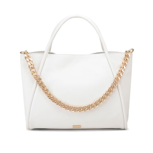 White Russell & Bromley Icon Chain East/West Grab Women's Tote Bags | PH-9-PTGR