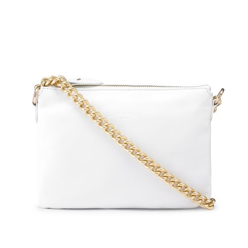 White Russell & Bromley On Point Chain Zip Pouch Women's Shoulder Bags | PH-9-KOXB